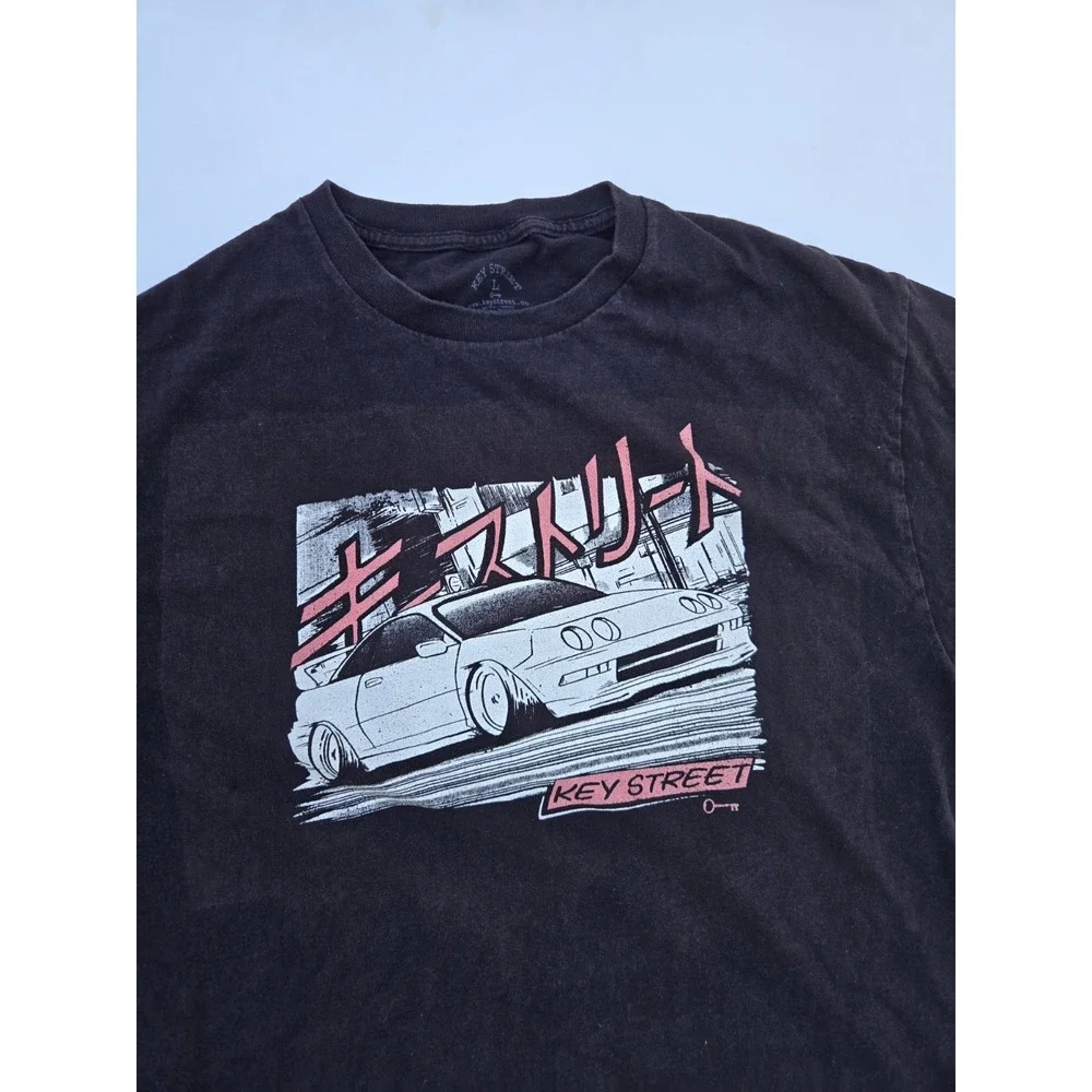 Key Street Graphic T-Shirt Men's Large‎ Black JDM Car Drift Streetwear Tee
